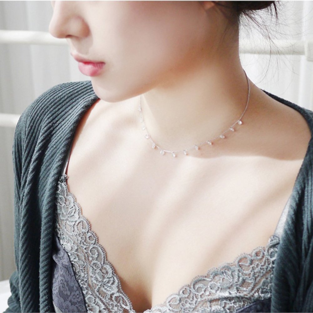 6ct. t.w. Lab Diamonds Drop Sterling Silver Necklace - Picture 7 of 11